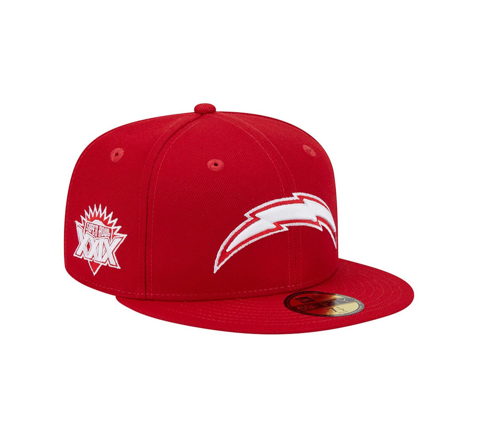 Men's New Era Scarlet Los Angeles Chargers Super Bowl XXIX Main Patch 59FIFTY Fitted Hat
