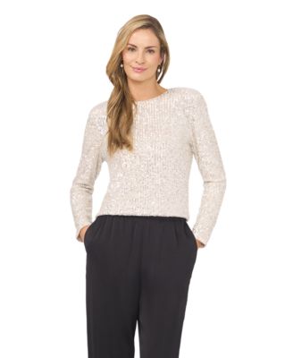Женская блузка CeCe Long Sleeve Crew Neck Sequin