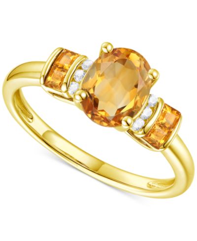 Кольцо Statement Amethyst & Lab-Grown White Sapphire 14k Gold-Plated