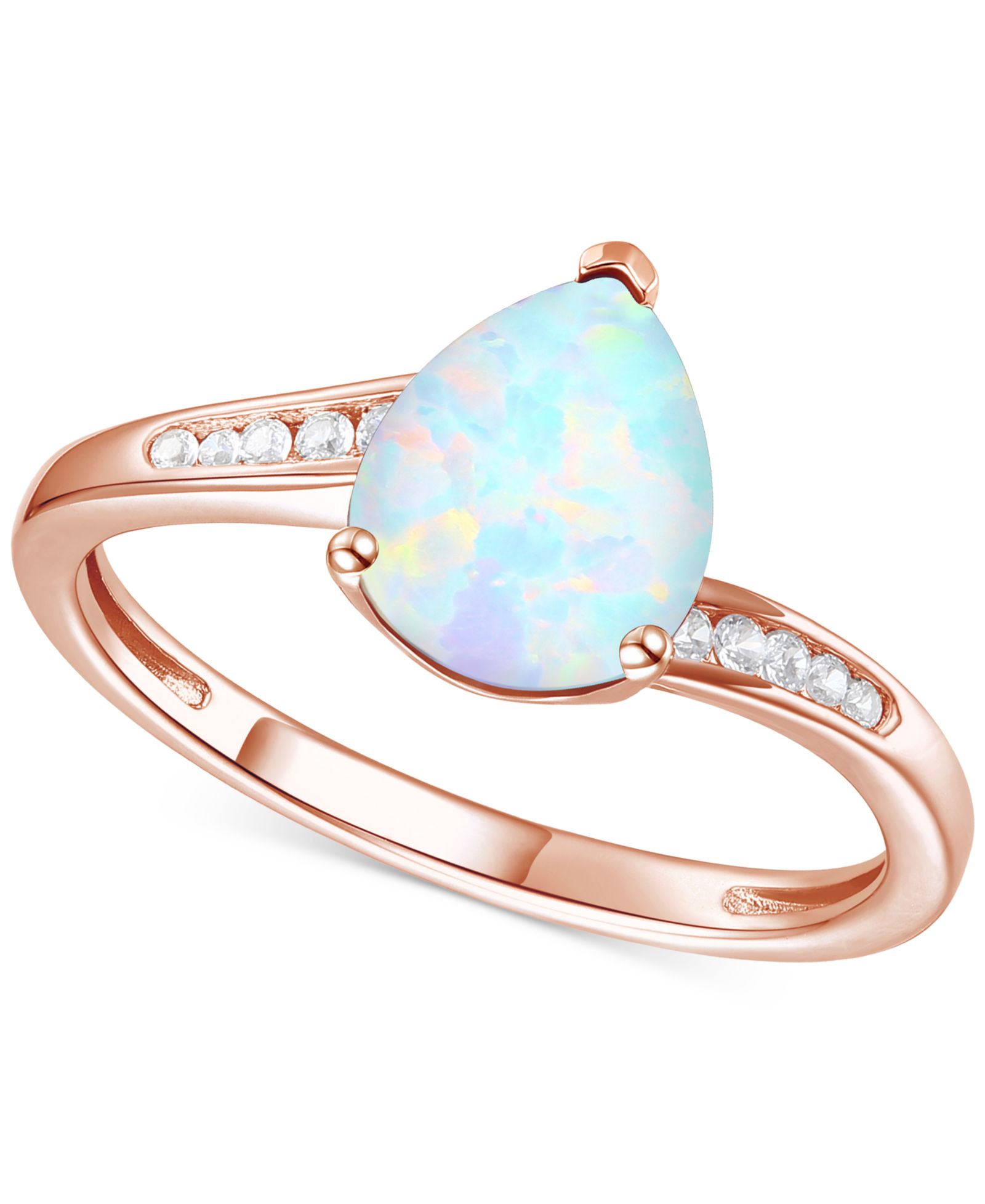 Кольцо Amethyst (1-1/3 ct. t.w.) & Lab-Grown White Sapphire (1/10 ct. t.w.) Pear Swirl в 14k Gold-Plated Sterling Silver