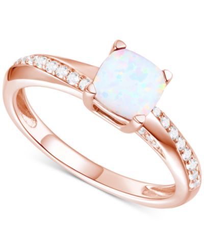 Аметист (3/4 ct. t.w.) и выращенный белый сапфир (1/6 ct. t.w.) в позолоченном стерлинговом серебре