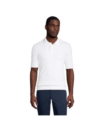 Мужская рубашка поло Lands' End Short Sleeve Banded Bottom