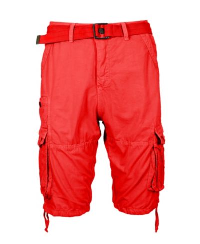 Blu Rock Мужские винтажные шорты Cargo из хлопка с поясом