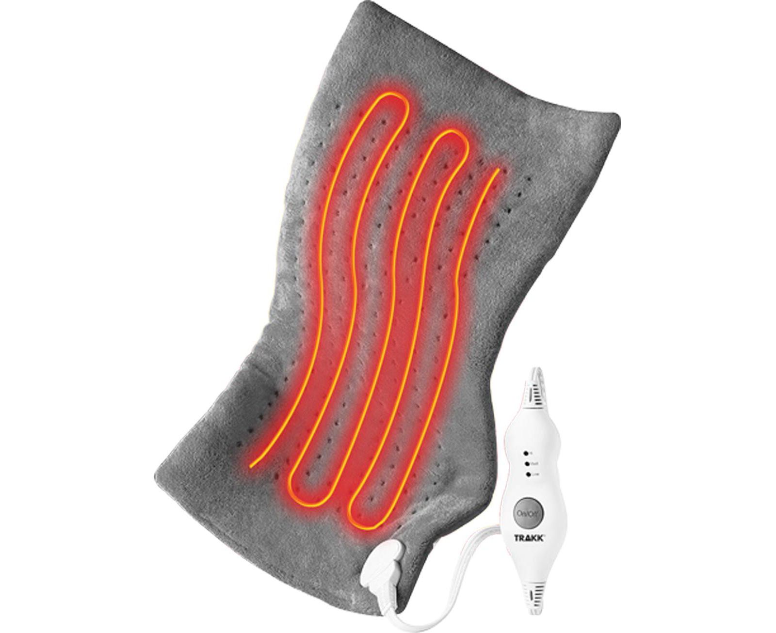 TRAKK Large Heating Pad - LCD Controller with Multiple Settings for Cramps, Back, Neck, & Shoulder Pain Relief, Moist Heat Option, Machine Washable, 12" x 24"