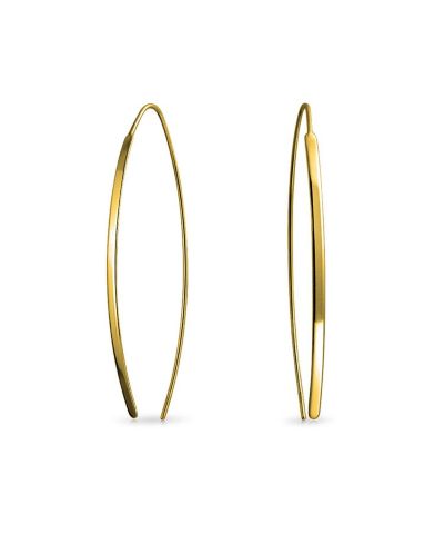 Серьги Bling Jewelry Delicate Minimalist Modern Long Thin Linear Threader Sterling Silver