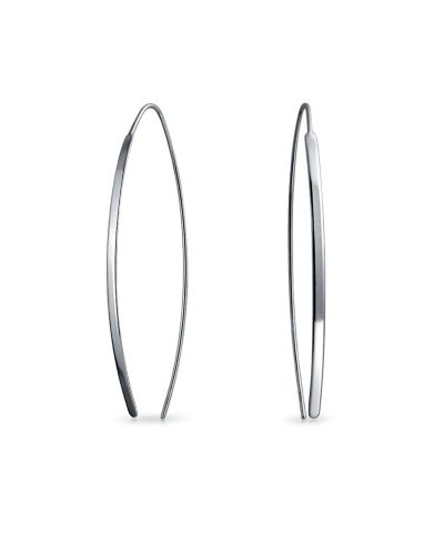 Bling Jewelry Minimalist Modern Thin Linear Threader Earrings .925 Sterling Silver