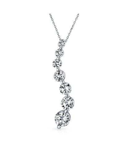 Bling Jewelry колье-подвеска Love Is A Journey, кубический цирконий, стерлинговое серебро