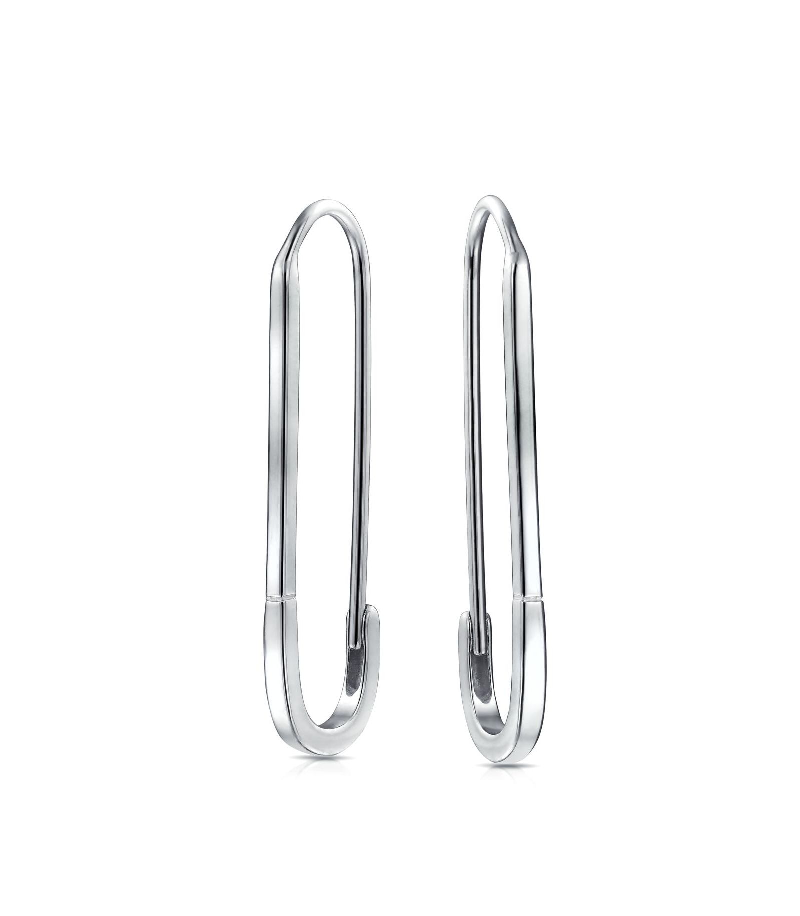 Серьги-подвески Bling Jewelry Inspirational Symbol Safety Pin Threader Drop Sterling Silver