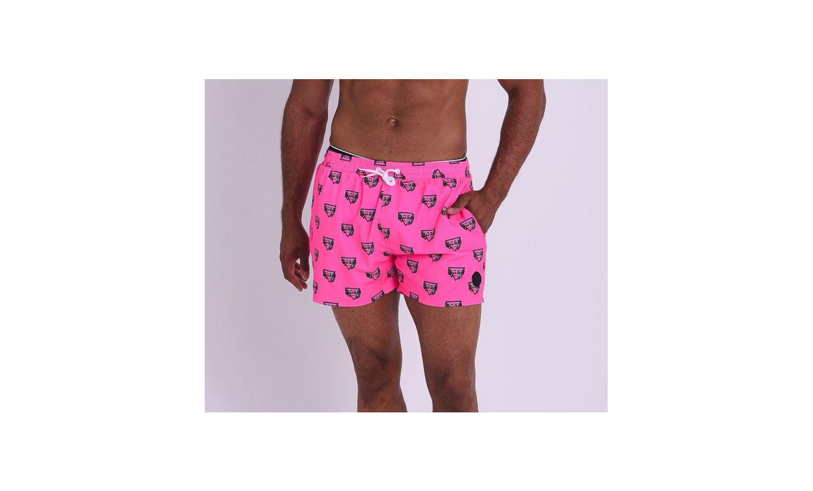OOSC Men's Baewatch Neon Pink Swim Shorts