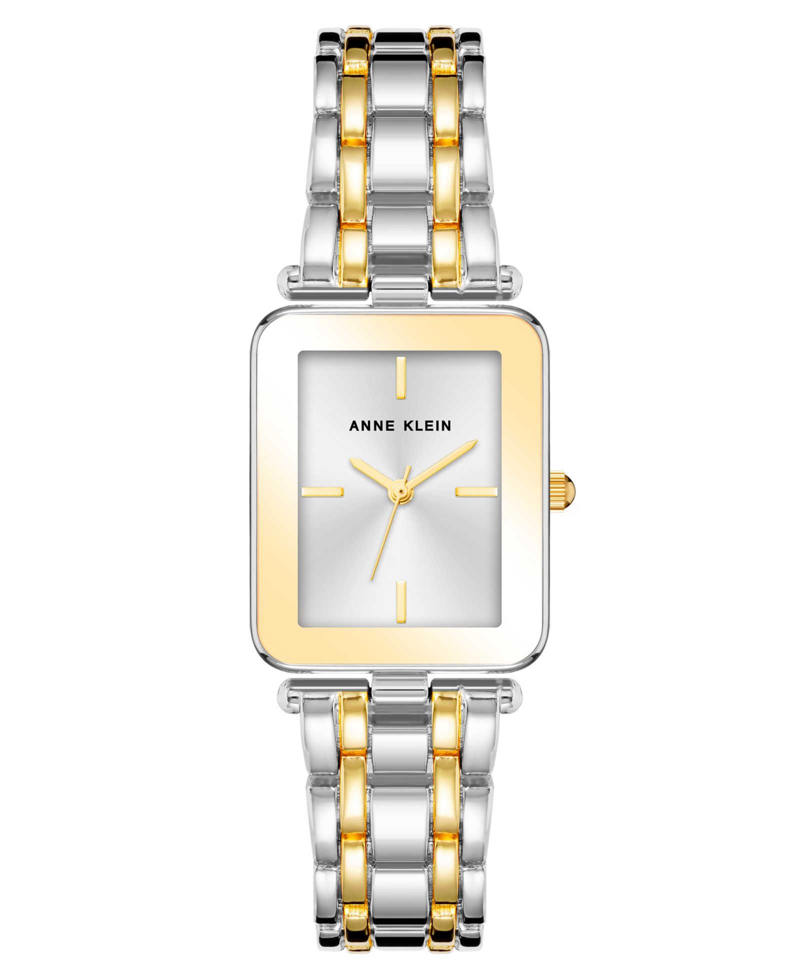 Женские часы Anne Klein Three Hand Quartz Two-tone Alloy Rectangular, 22mm