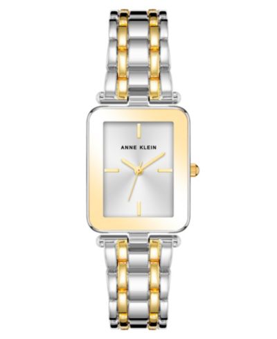 Женские часы Anne Klein Three Hand Quartz Two-tone Alloy Rectangular, 22mm