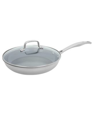 HENCKELS Clad H3 Ceramic Nonstick 10" Stainless Steel Ceramic Nonstick Fry Pan with Lid