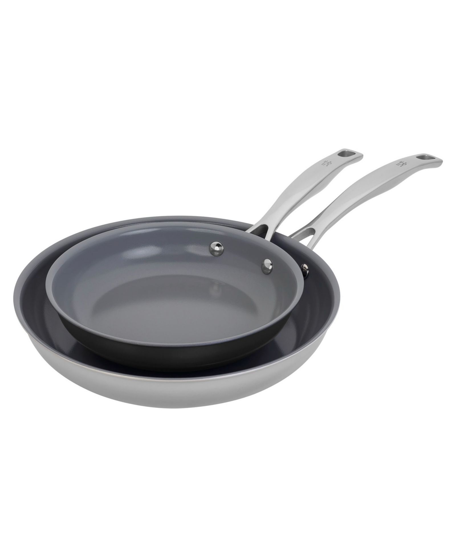 HENCKELS Clad H3 Ceramic Nonstick 2-Piece Stainless Steel Ceramic Nonstick Frying Pan Set