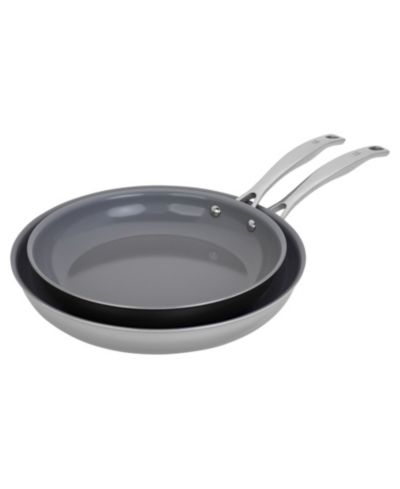 HENCKELS Clad H3 Stainless Steel Ceramic Nonstick 2 Piece 10" and 12" Fry Pan Set
