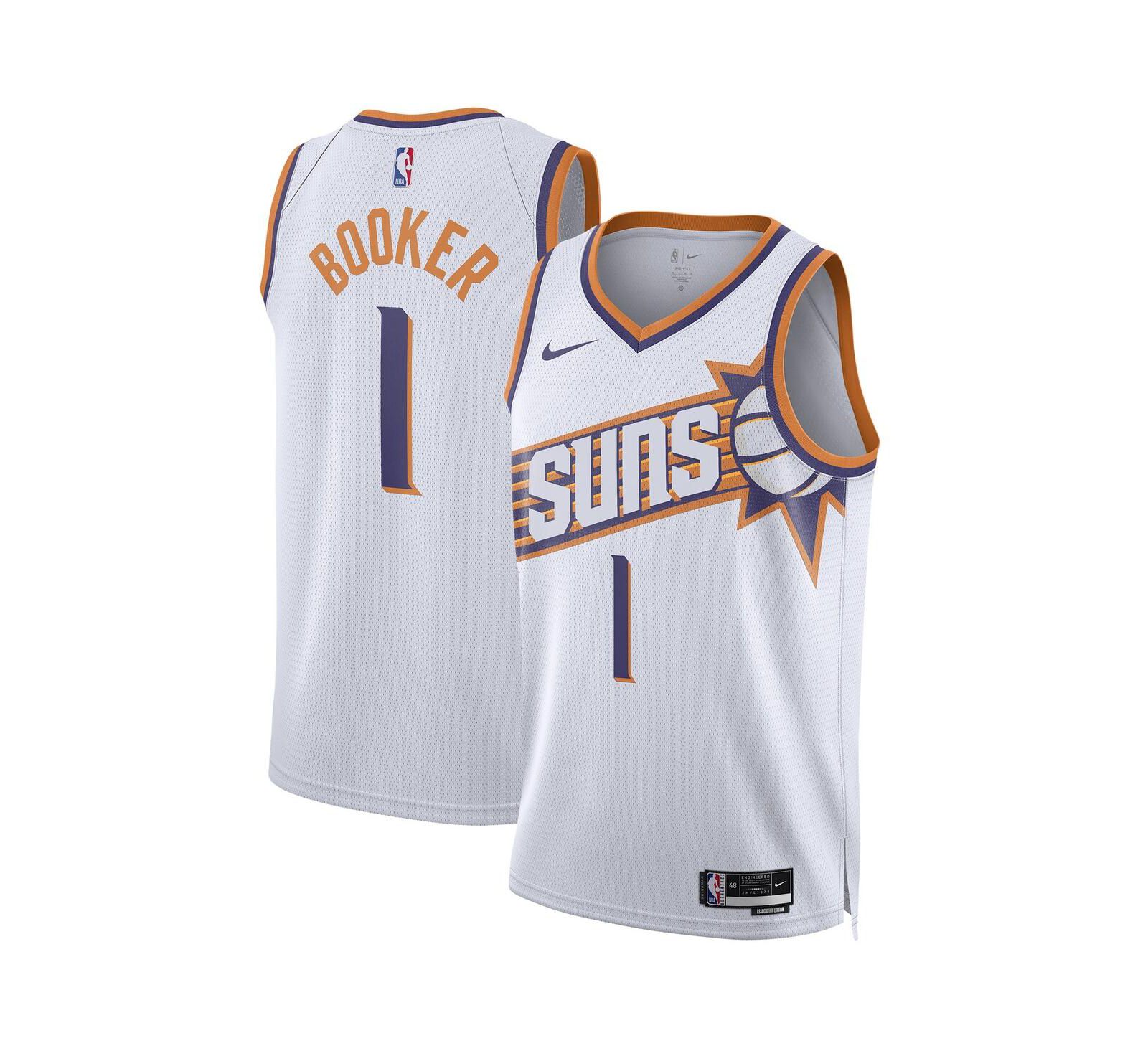 Мужская и женская джерси Nike Devin Booker White Phoenix Suns Swingman - Association Edition