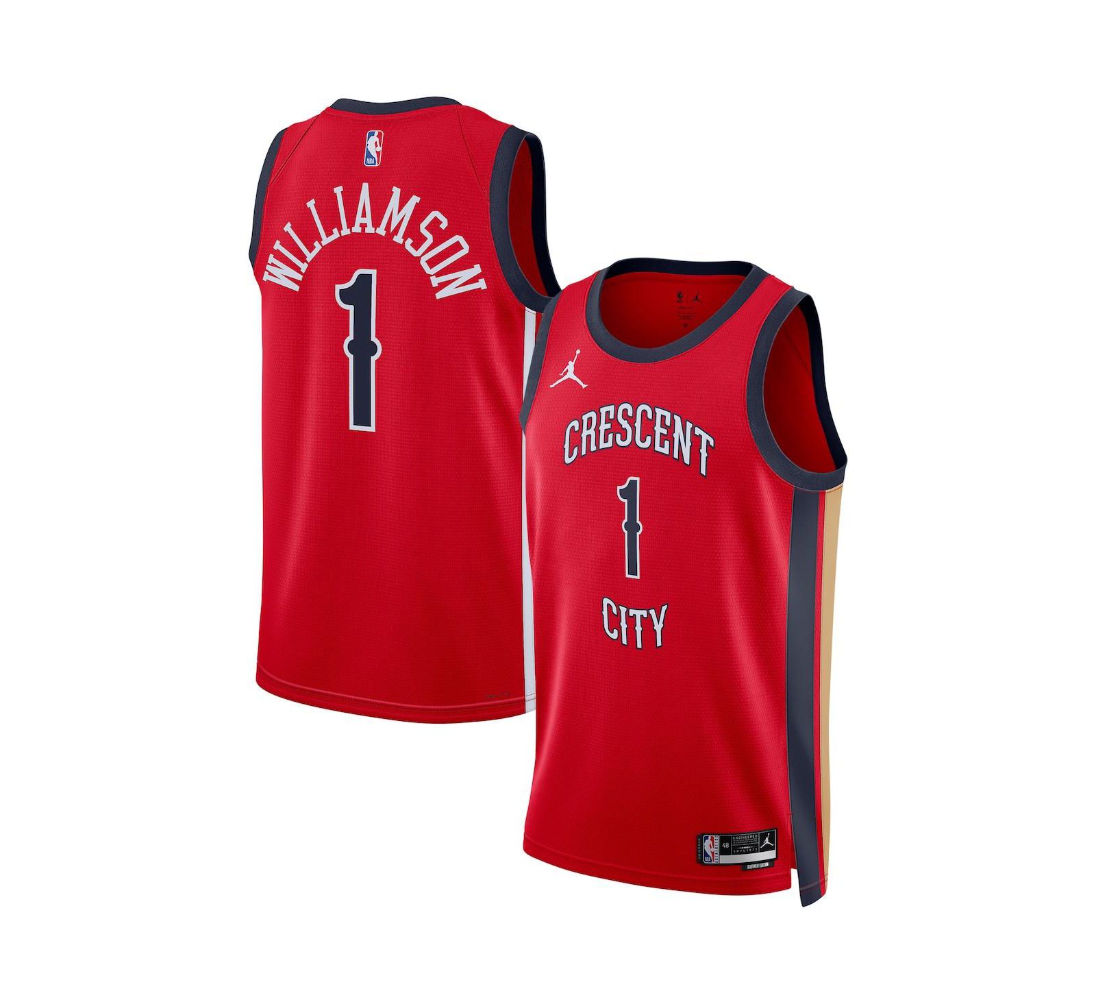 Джерси Jordan Zion Williamson Red New Orleans Pelicans Swingman Statement Edition для мужчин и женщин