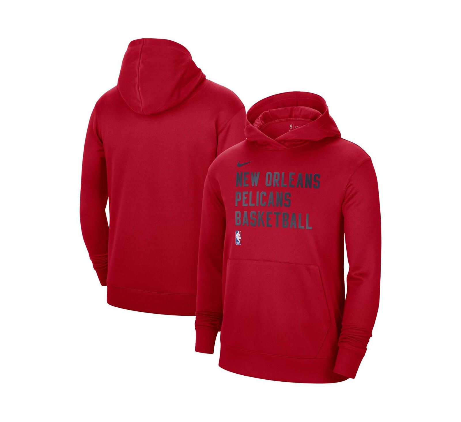 Men's and Women's Nike Red New Orleans Pelicans 2023/24 Performance Spotlight On-Court Practice Pullover Hoodie