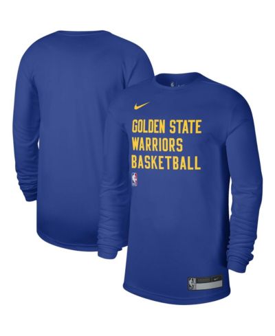 Мужская и женская футболка Nike Royal Golden State Warriors 2023/24 Legend On-Court Practice Long Sleeve