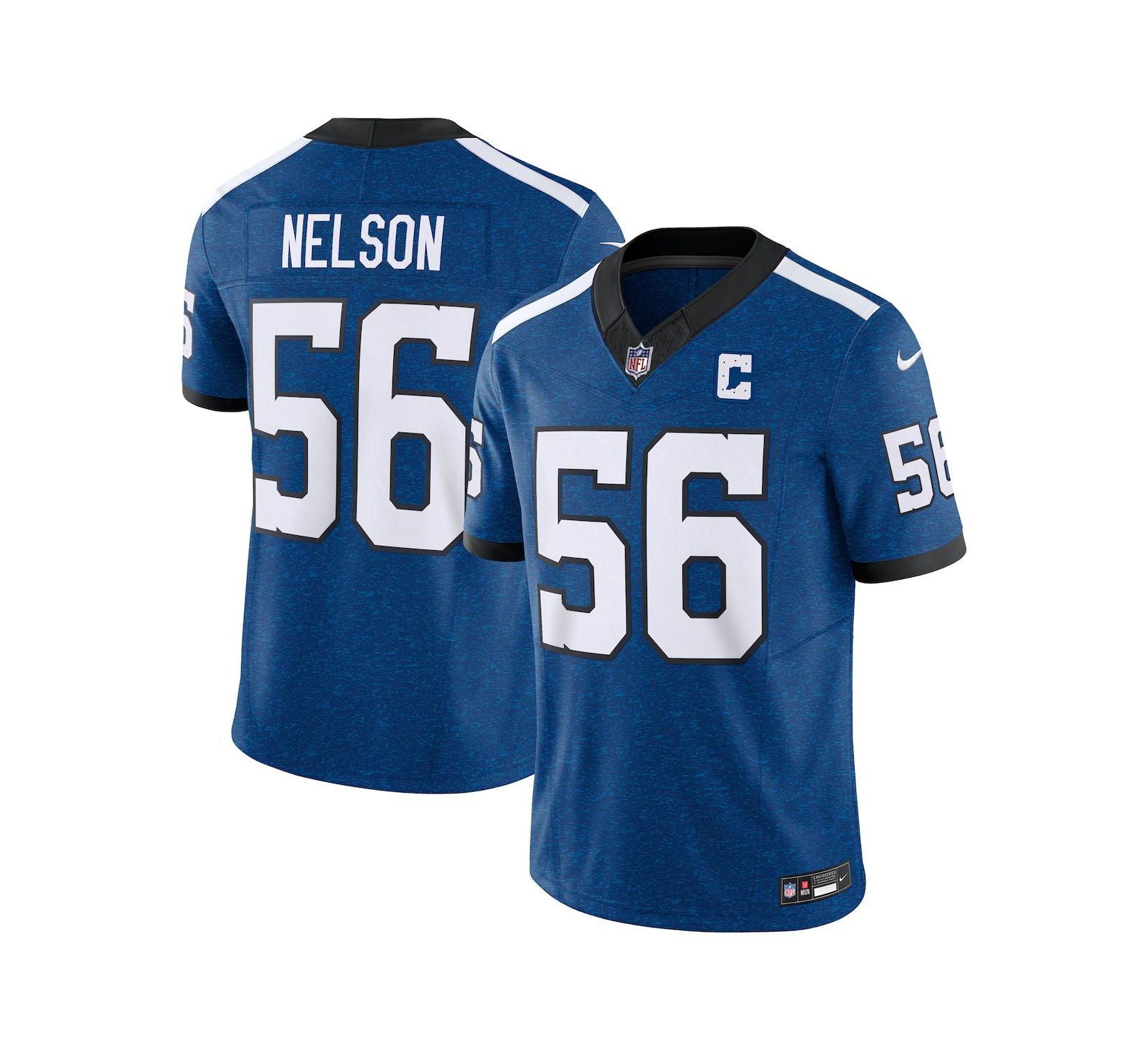 Мужская джерси Nike Quenton Nelson Royal Indianapolis Colts Indiana Nights Alternate Vapor F.U.S.E. Limited
