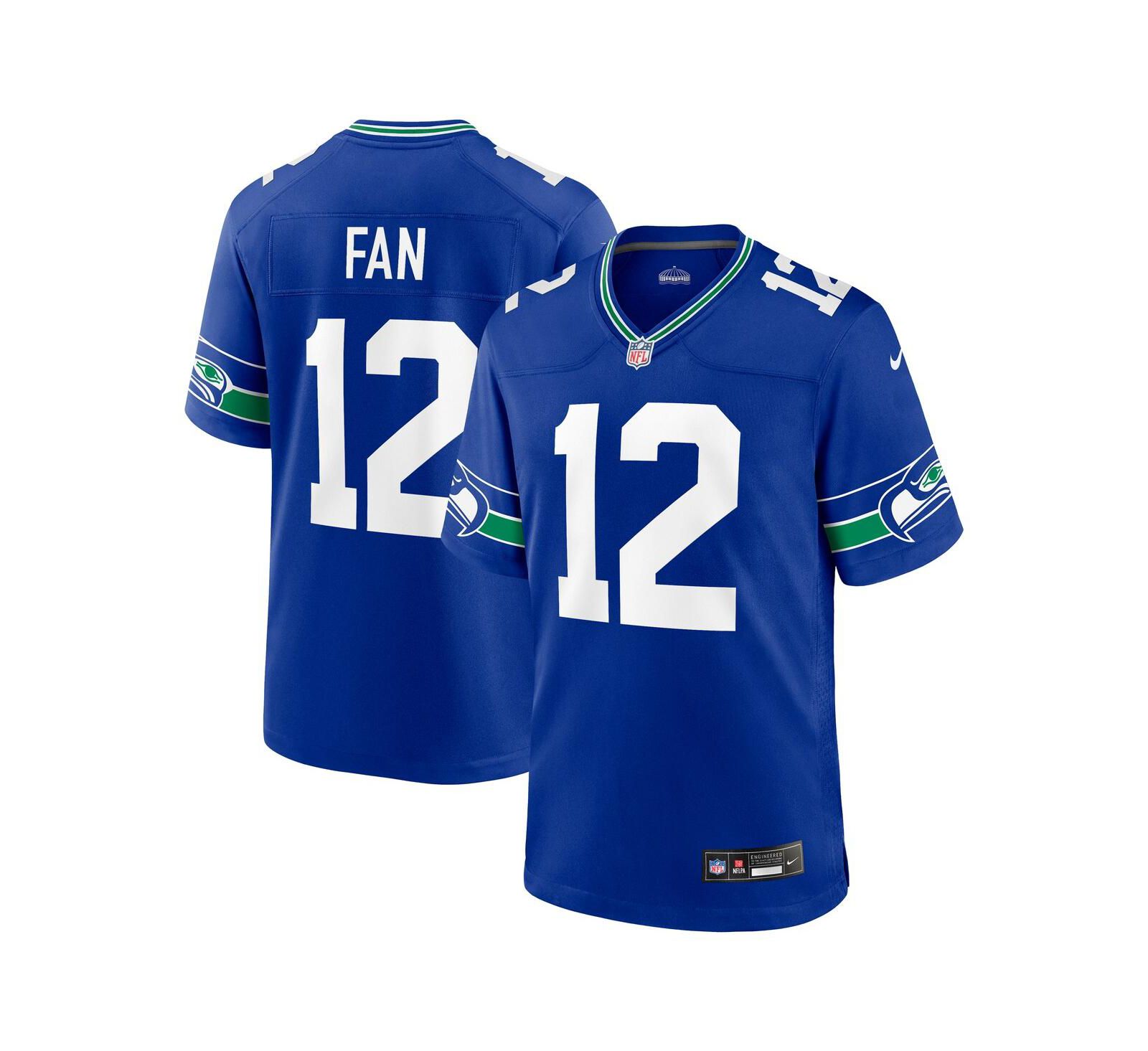 Men's Nike 12th Fan Royal Seattle Seahawks Throwback Player Game Jersey