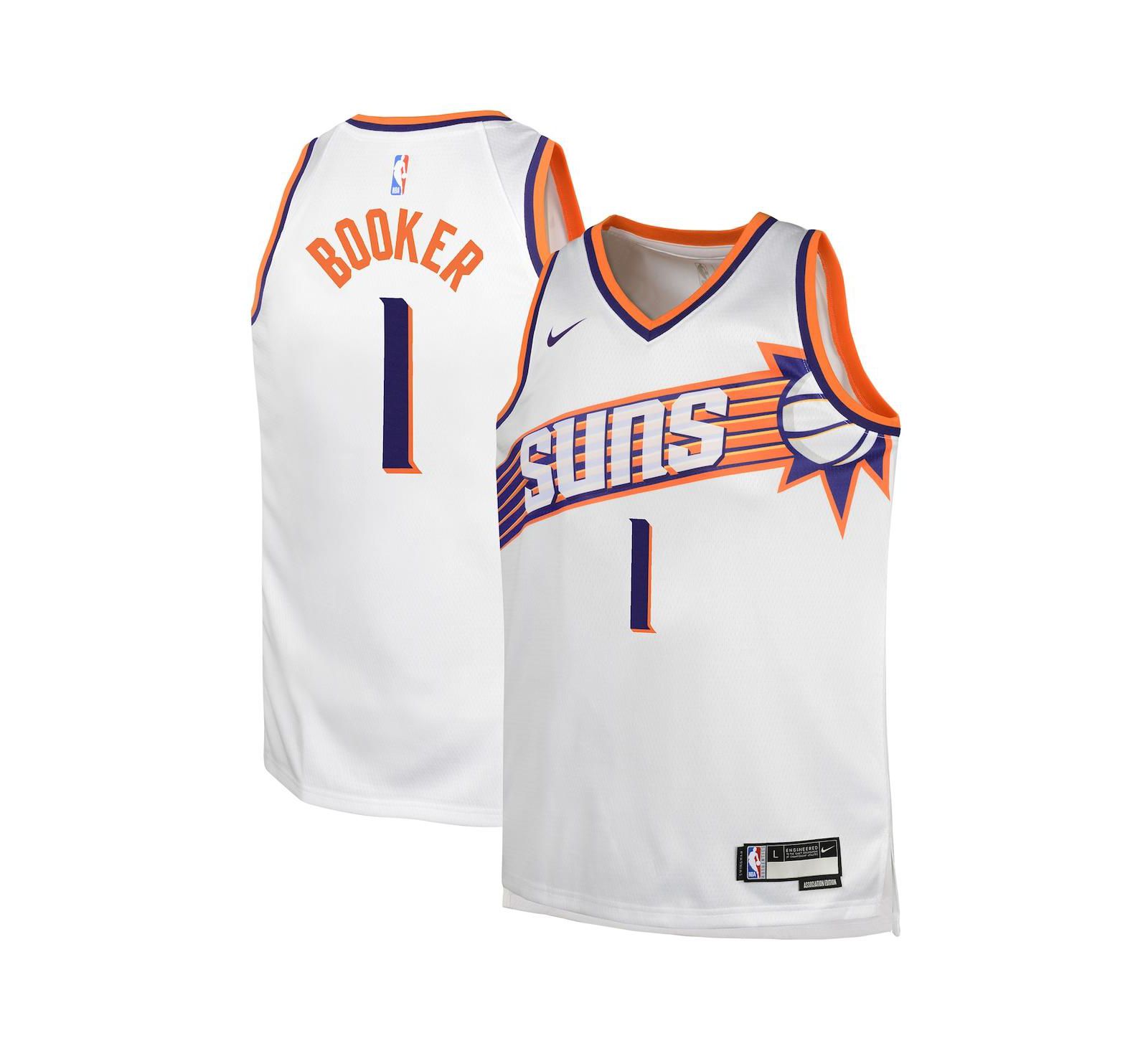 Nike джерси Nike Devin Booker White Phoenix Suns Swingman - Association для мальчиков