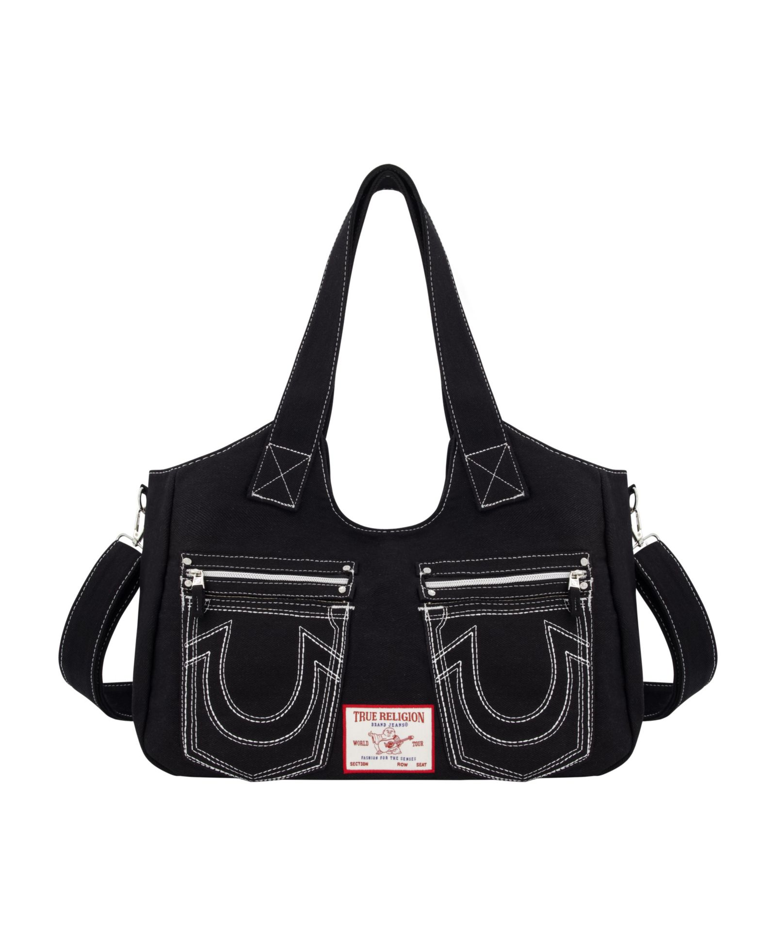 True Religion Horseshoe Stitch BLACK Satchel Bag