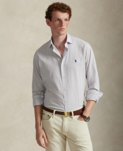 Polo Ralph Lauren Мужская классическая клетчатая рубашка из поплина Stretch Poplin