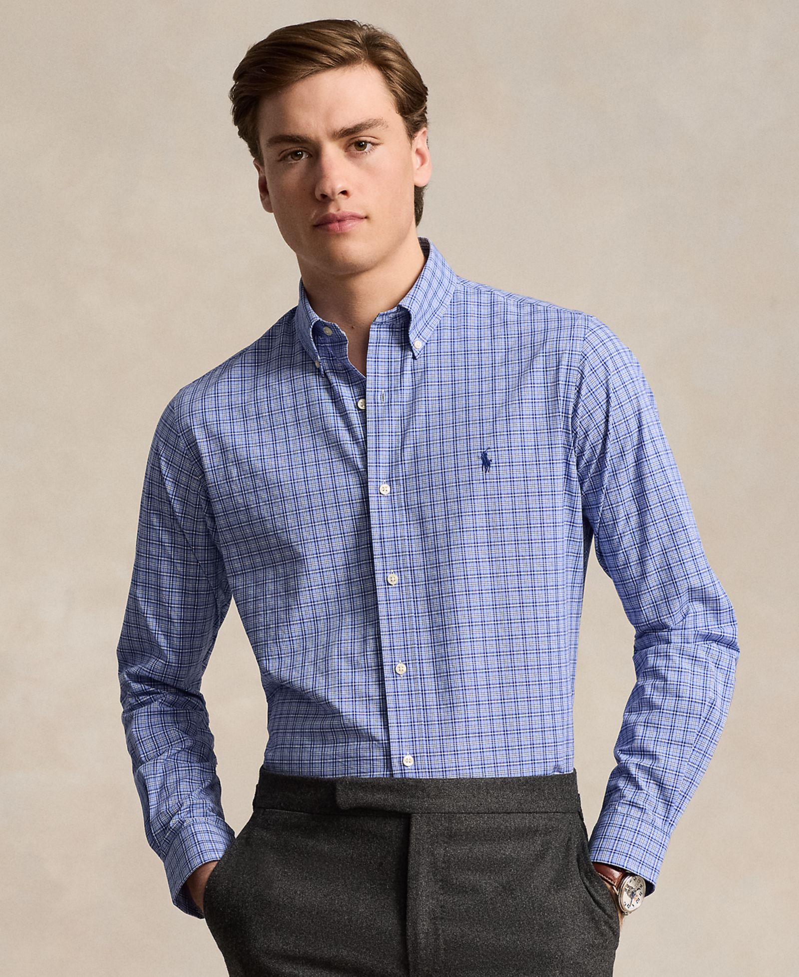 Polo Ralph Lauren Men's Classic-Fit Plaid Stretch Poplin Shirt