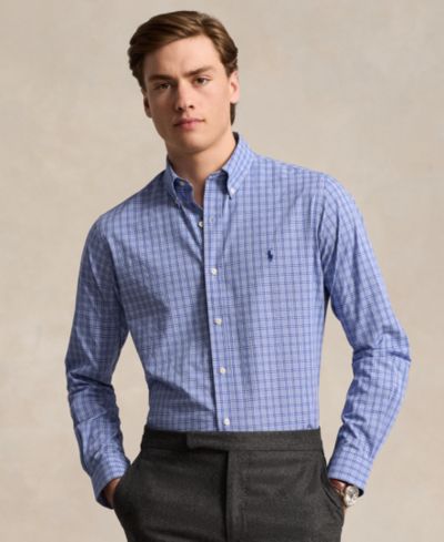 Polo Ralph Lauren Мужская классическая клетчатая рубашка из поплина Stretch Poplin