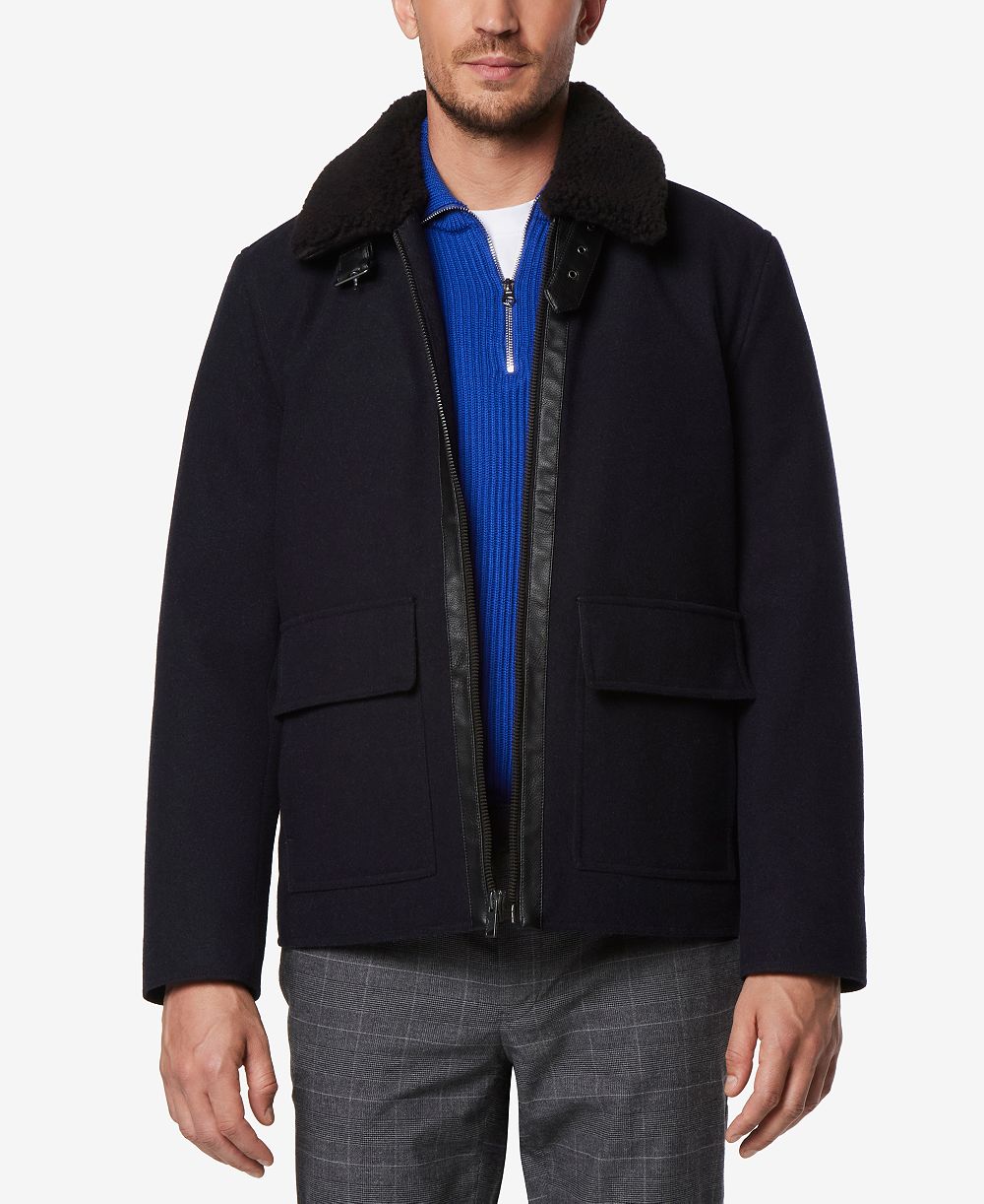 Marc New York Men's Hudson Melton Wool Aviator Jacket