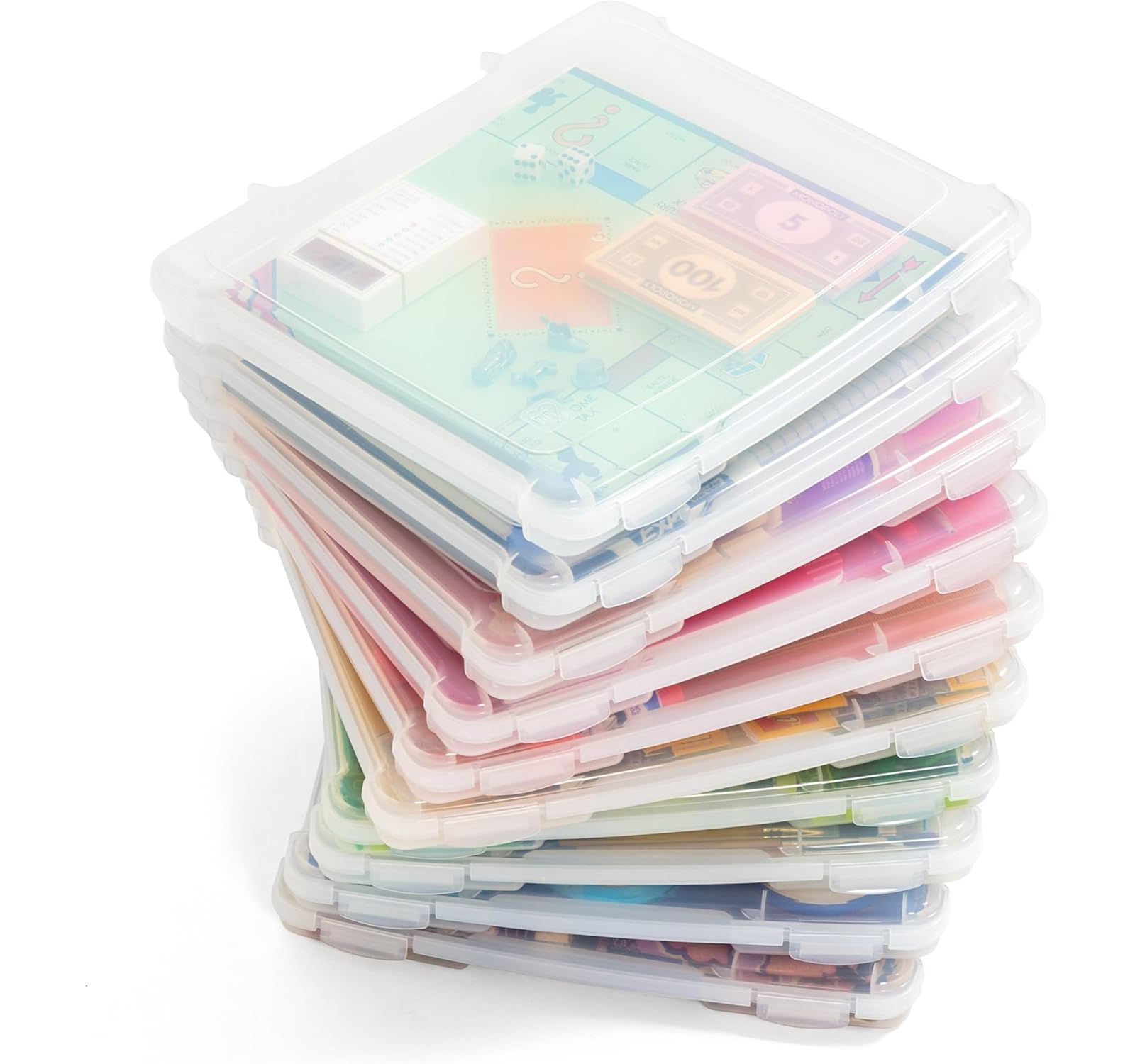 IRIS 10 Pack 8.5" x 11" Portable Project Case Container with Snap-Tight Latch, Clear