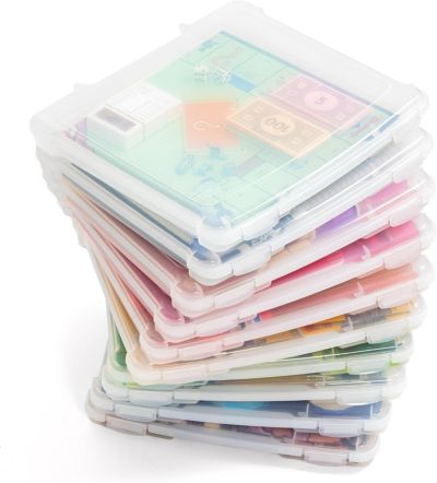 IRIS 10 Pack 8.5" x 11" Portable Project Case Container with Snap-Tight Latch, Clear