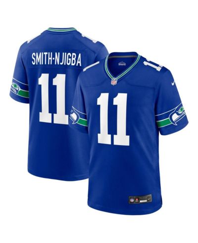 Мужская джерси Nike Jaxon Smith-Njigba Royal Seattle Seahawks Throwback Player Game