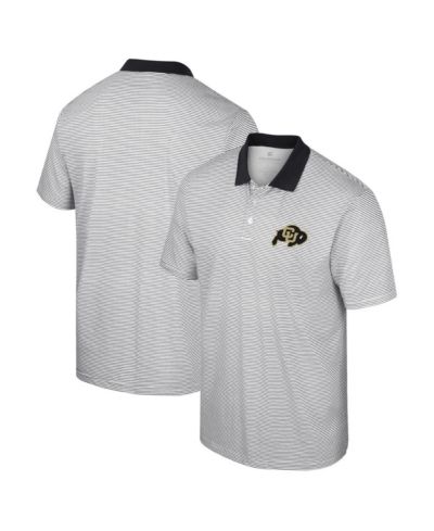 Мужская поло футболка Colosseum White Black UCF Knights Print Stripe