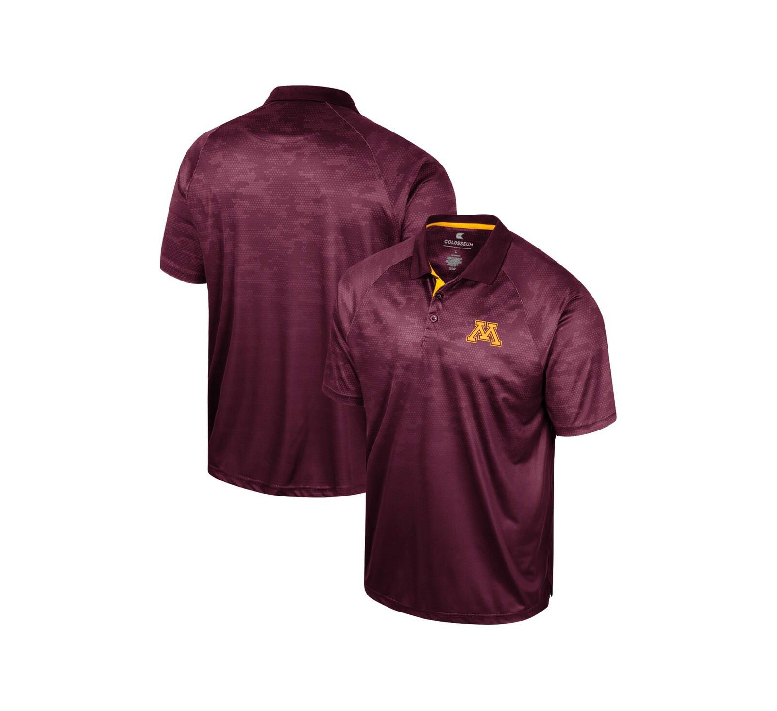 Men's Colosseum Maroon Minnesota Golden Gophers Honeycomb Raglan Polo Shirt