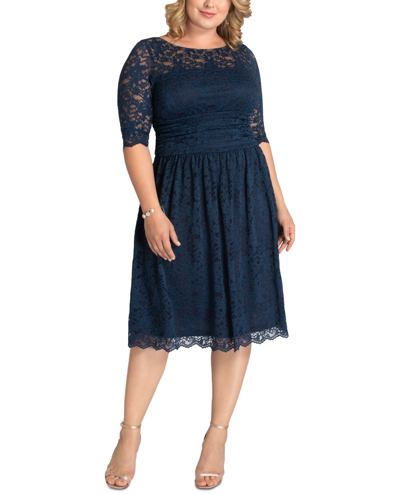 Коктейльное миди-платье Kiyonna Plus Size Luna Lace