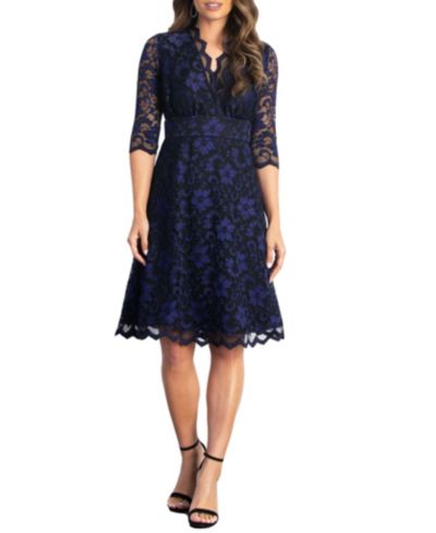 Kiyonna Women's Mon Cherie Floral Lace Cocktail Dress