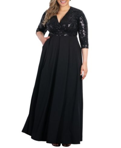 Kiyonna Женское вечернее платье Plus Size Paris Pleated Sequin
