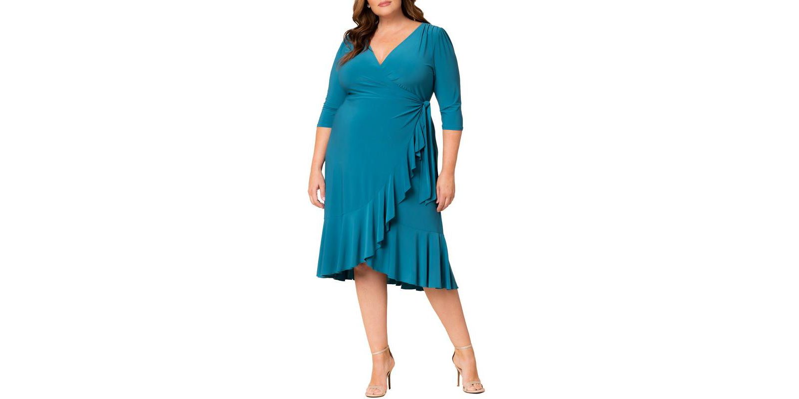 Женское миди-платье с оборками Whimsy от Kiyonna Plus Size
