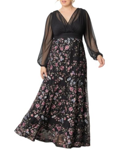 Kiyonna Plus Size Isabella вышитое кружевное вечернее платье