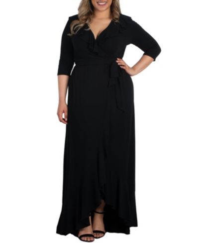 Макси-платье Kiyonna Plus Size Maritime Ruffle с рукавами