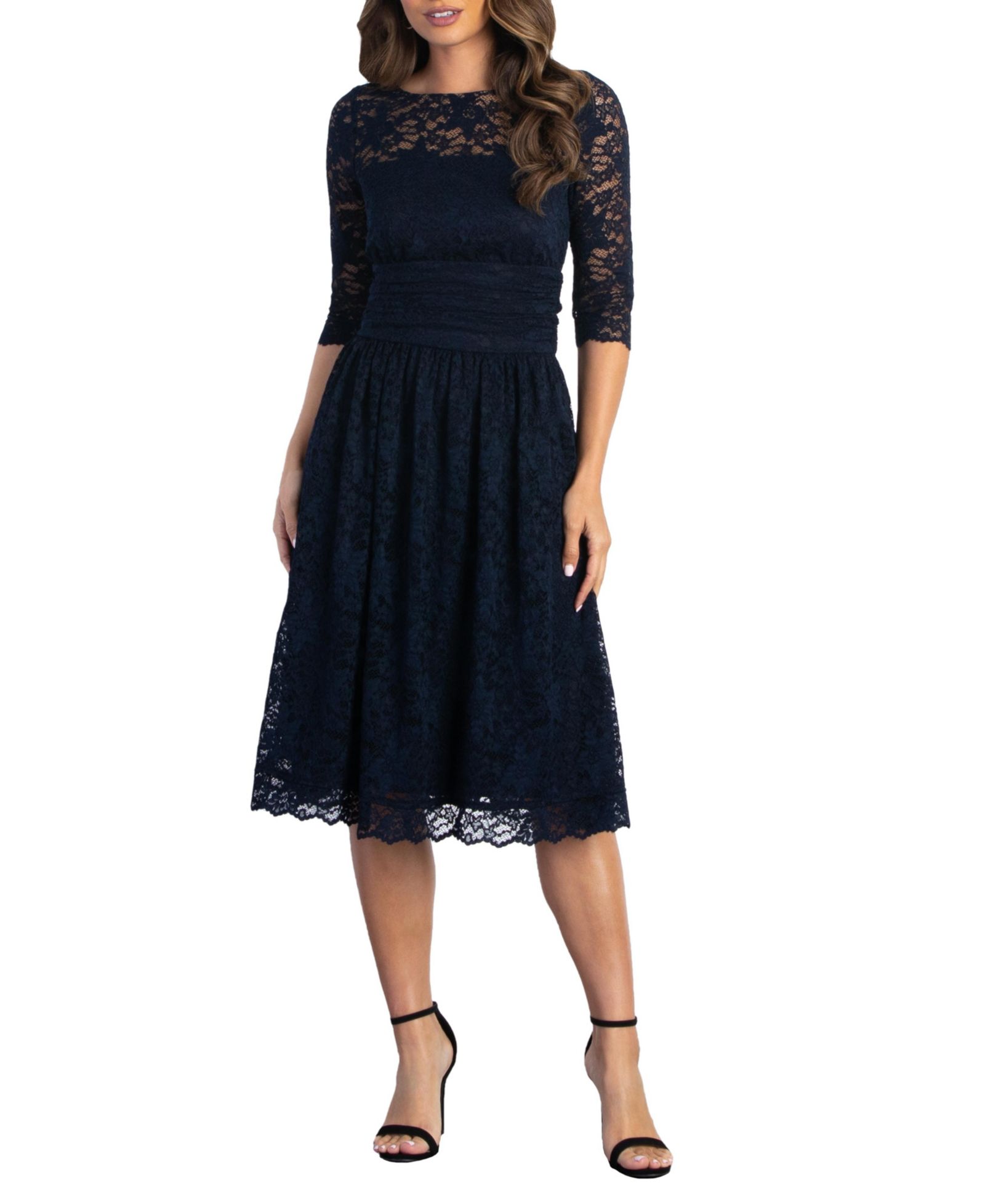 Платье миди Kiyonna Women's Luna Lace Cocktail