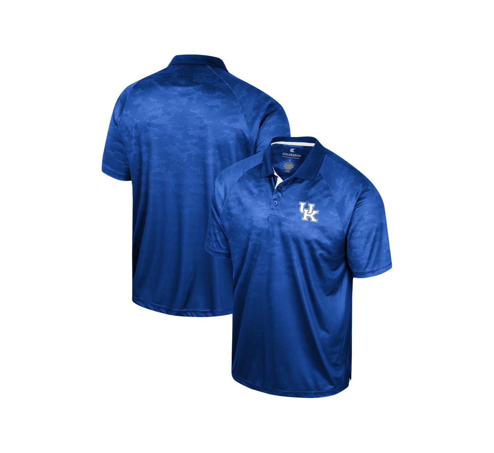 Men's Colosseum Royal Kentucky Wildcats Honeycomb Raglan Polo Shirt