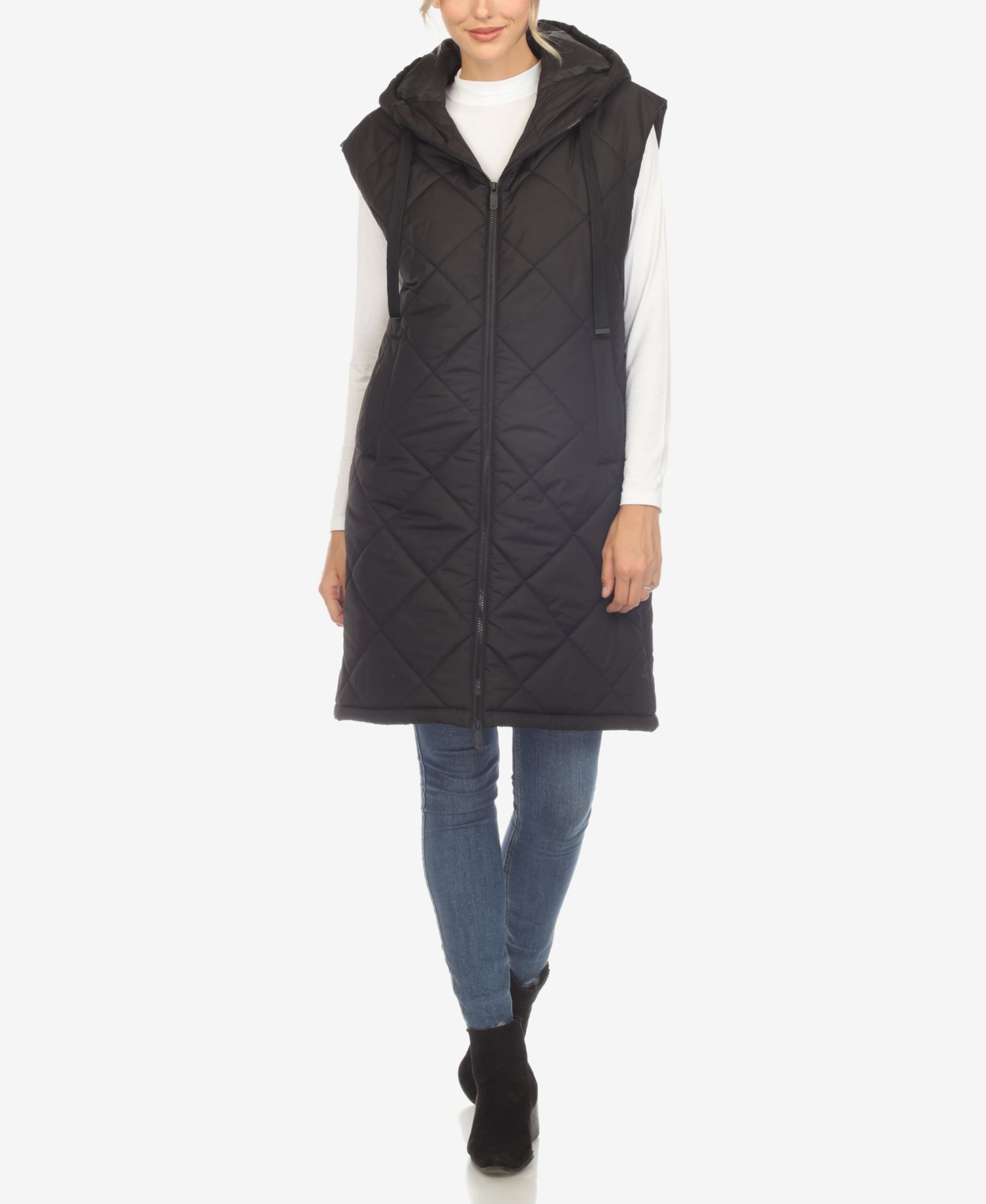 Женская утепленная куртка-жилет White Mark Diamond Quilted Hooded