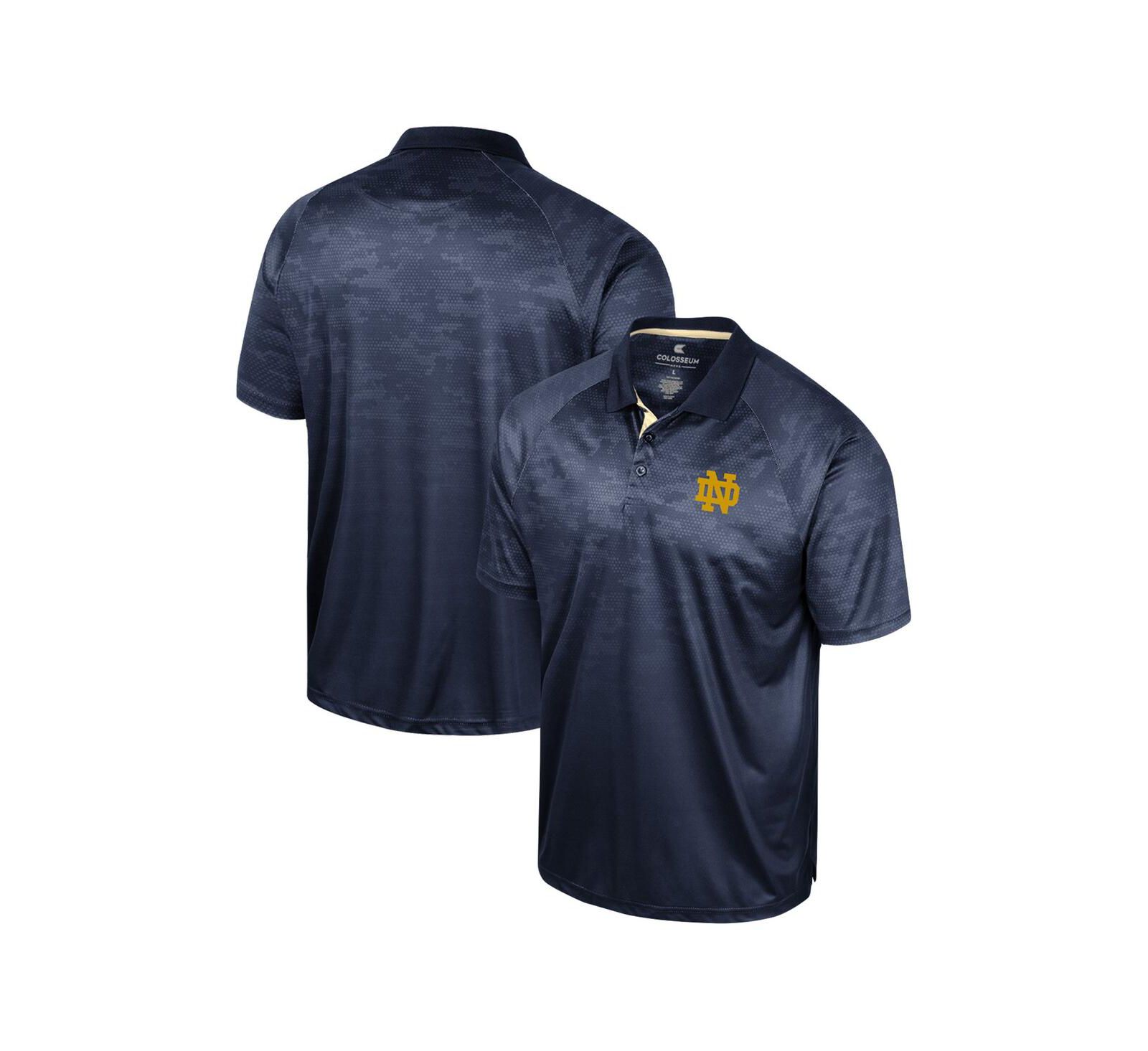 Мужская рубашка поло Colosseum Navy Notre Dame Fighting Irish с узором honeycomb