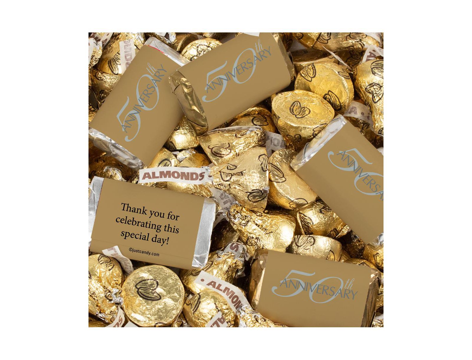 Набор конфет Just Candy 50th Anniversary Hershey's Miniatures и Kisses, 124 шт.