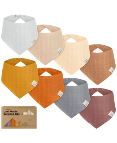 Набор детских слюнячков KeaBabies Lumi Muslin, 8 шт