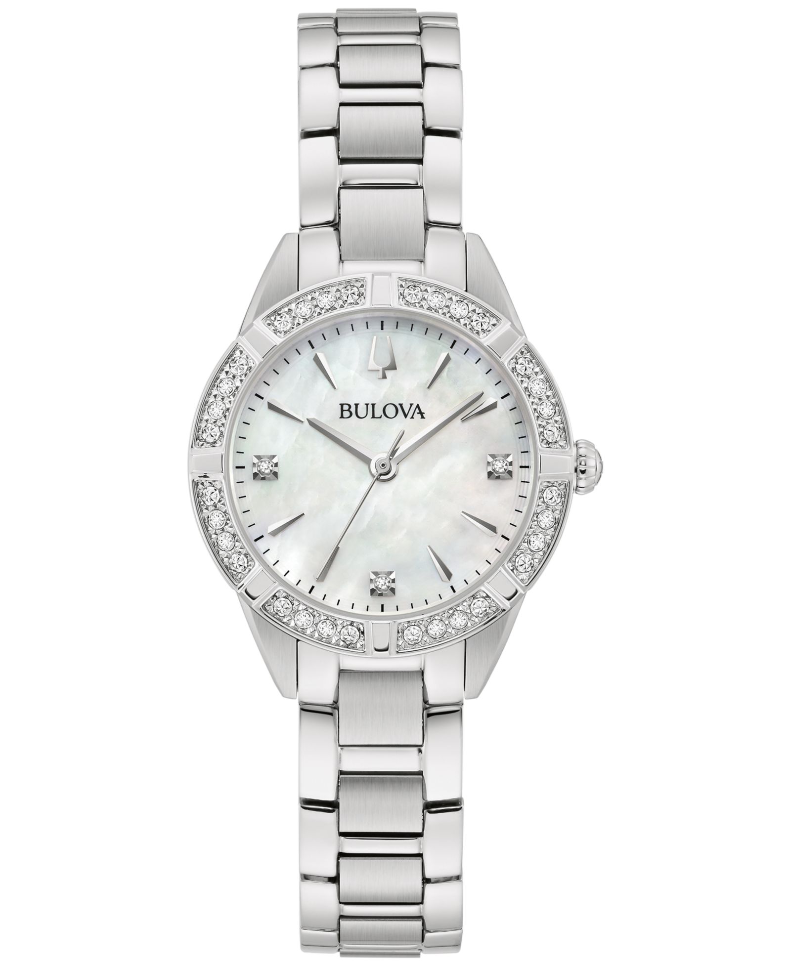 Женские наручные часы Bulova Classic Sutton с бриллиантами и стальным браслетом 28mm