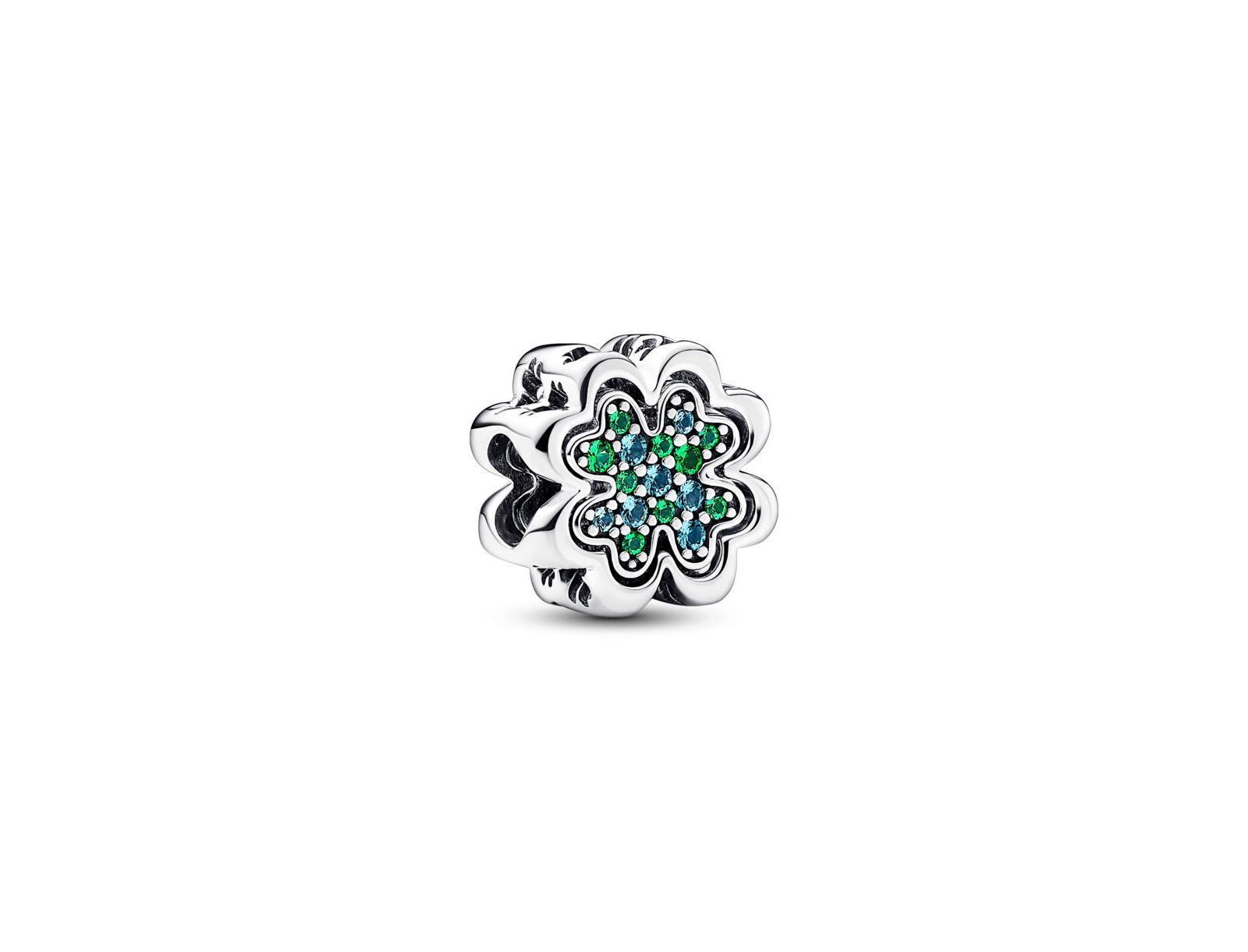 Pandora Crystals Splitable Four Leaf Clover Charm