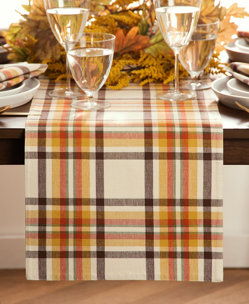 Тканевая дорожка для стола Elrene Russet Harvest Woven Plaid, 13" x 70"